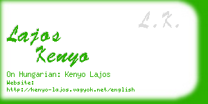 lajos kenyo business card